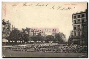 Belgie Belgium Liege Old Postcard Theater Square