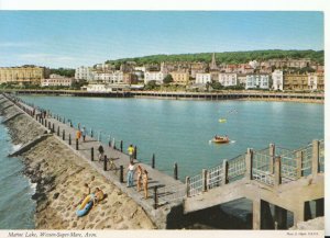 Somerset Postcard - Marine Lake at Weston-super-Mare - Ref 15097A