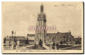 Old Postcard Pleyben L & # 39Eglise Calvary and & # 39Ossvaire View d & # 39E...