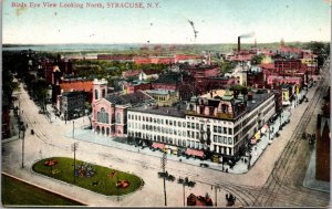 Postcard Birds Eye View Looking North from Syracuse, New York