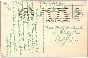 Lily Pond, U.S. Veterans Hospital, Honor Heights Muskogee OK c1943 Postcard K17