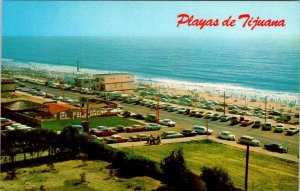 Baja California, Mexico  PLAYAS DE TIJUANA Beach Scene 50's & 60's Cars Postcard