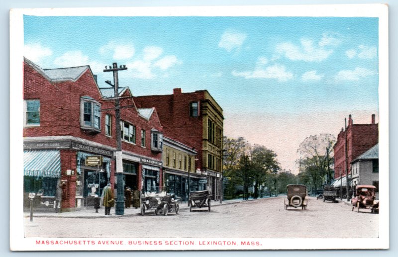 Lexington MA Avenue Pharmacy Postcard Massachusetts