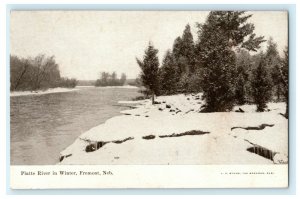 Platte River Winter Fremont Nebraska Circa 1910 Vintage Antique Postcard 