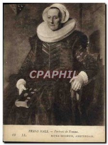 Old Postcard Frans Hals Portrait Of Woman Rijksmuseum Amsterdam