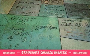 Vintage Postcard Footprints Of The Stars Grauman's Chinese Theater Hollywood 