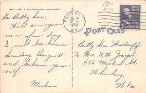 J47/ Fort Knox Kentucky Postcard Linen N.C.O. Club Building Officers 156