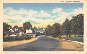 Ephraim Wisconsin Street Scene Linen Antique Postcard K21251