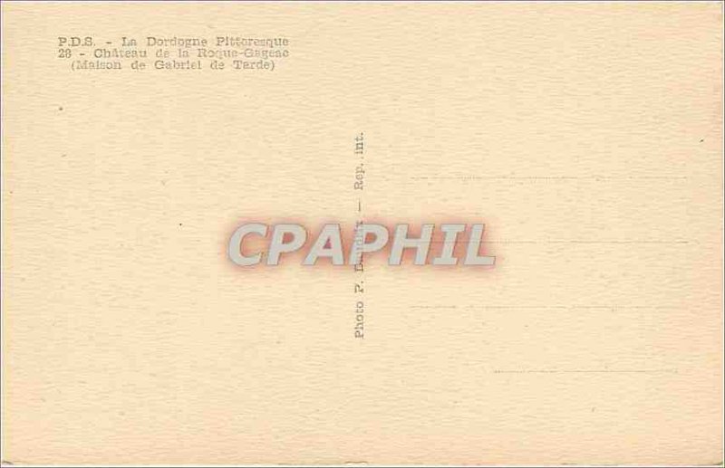 Old Postcard The Dordogne Picturesque Chateau de la Roque