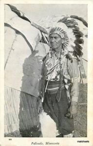 1950 Native American Indian Chief PALISADE MINNESOTA Postcard 849 RPPC