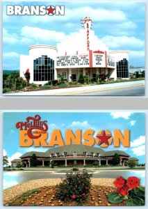 2 Postcards BRANSON, Missouri MO ~ MEL TILLIS & JIM STAFFORD THEATERS 4x6