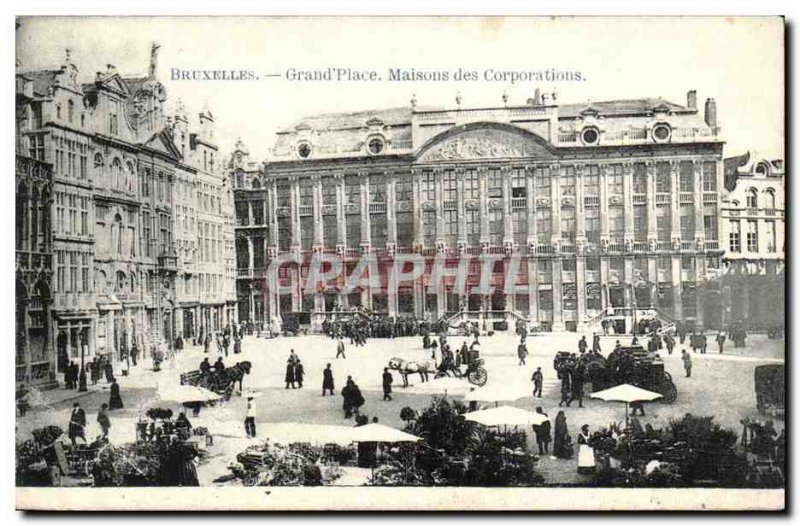 Old Postcard Belgium Brussels Grand Place Guild