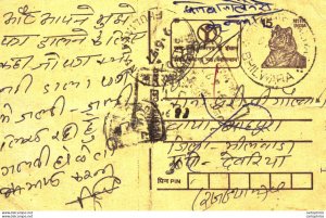 India Postal Stationery Tiger 15 Bhilwara cds