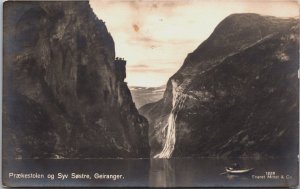 Norway Preikestolen og Syv Sostre Geiranger Vintage RPPC C083