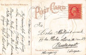 New Year Greetings 1909 Clock Dwarf Dance Mushroom embossed postcard B992