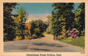 Attica Indiana Greetings Road Scenic View Vintage Postcard JH230715