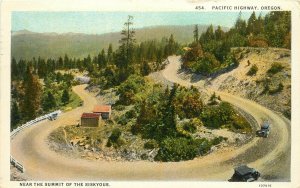 c1920 Postcard; Pacific Highway OR Summit of Siskiyou Mountains, Hairpin Turn