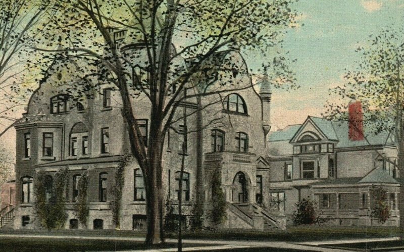 Vintage Postcard 1910's C.F. Wickwire Residence Tompkins St Cortland NY New York