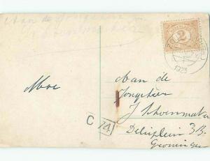 Pre-Linen foreign SAILBOAT BOAT & GROETEN - NETHERLANDS DUTCH FOR GREET J4636