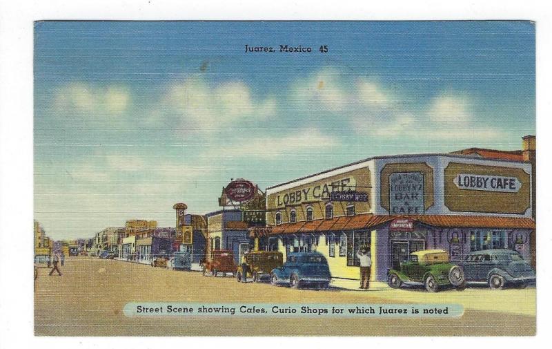 1946 Picture Postcard - Juarez, Mexico Street Scene - See Reverse (PP17)