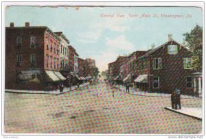 Central View North Main Street Washington Pennsylvania 1909 postcard