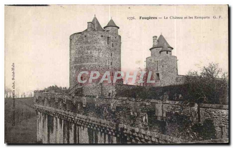 Old Postcard Fougeres Chateau and the Remparts