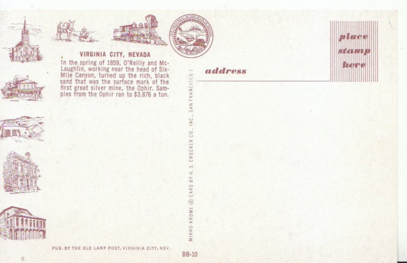 America Postcard - Virginia City - Nevada - Ref 2575A