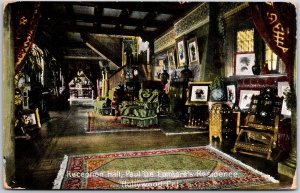 Reception Hall Paul De Longpre's Residence Hollywood California CA Postcard