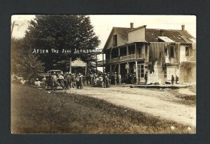 #24 RPPC 1910s Jackson, Pa. After The Fire Street Scene, People Buggies Icecream