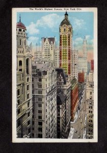 NY Skyscrapers Bldg New York City NYC Postcard 1926 PC