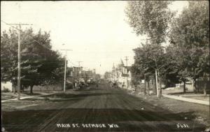 Seymour WI Main St. c1910 Real Photo Postcard