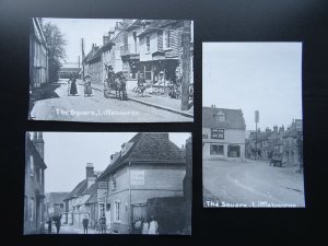 Kent Collection x 3 Old LITTLEBOURNE Village - c1970/80s REPRO Postcard