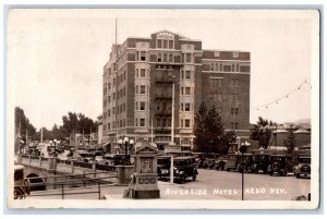 1927 Riverside Hotel Cars Truckee River Reno NV RPPC Photo Posted Postcard 