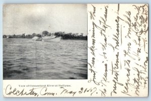 1907 Hadlyme Connecticut Vintage Postcard View River Exterior Boat Ship Posted