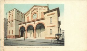 c1903 Postcard; Old St Paul's Church, Baltimore MD, Detroit Photographic