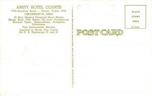 Cincinnati Ohio 1950s Postcard Amity Hotel Courts Motel