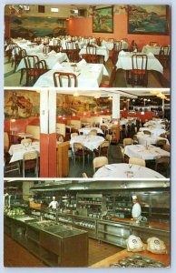 1950-60's LUIGI'S RESTAURANT CHEFS KITCHEN DINING ROOM ATLANTIC CITY NJ POSTCARD