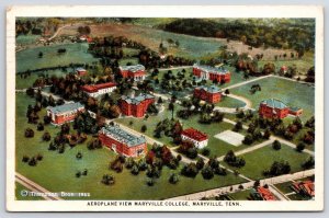 Vintage Postcard 1931 Aeroplane View Maryville College School Building Tennessee