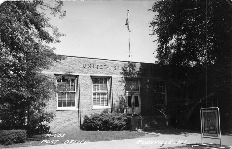 Rushville Illinois~Post Office~Army Air Force Recruitment Poster~1949 RPPC