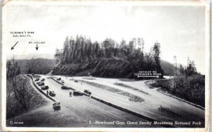 Newfound Gap Great Smoky Mountains National Park Real Photo Old Cars Postcard