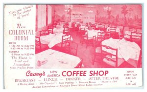 SALT LAKE CITY, UT ~ Roadside COVEY'S New America COFFEE SHOP 1948  Postcard