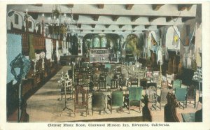 Riverside California Glenwood Mission Inn Cloister Music Room WB  Postcard