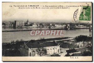 Old Postcard General view of the Tarascon Suspension bridge over the Rhone fo...