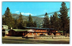 LAKE TAHOE, CA~ Bijou ~ BEVERLY LODGE  c1950s Car Roadside Highway 50 Postcard