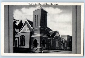 Gainesville Texas Postcard First Baptist Church Building Exterior 1940 Unposted