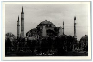 c1930's Scene at Istanbul Aya Sofya Turkey RPPC Photo Unposted Antique Postcard