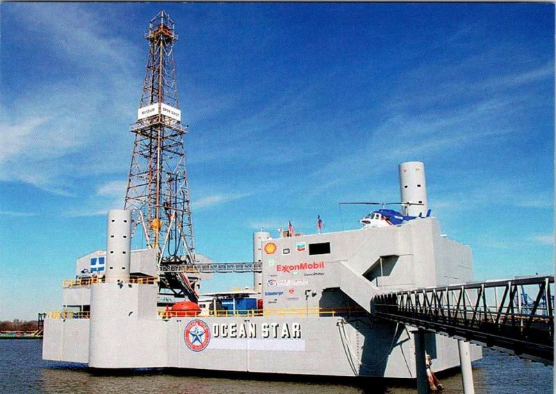 2~4X6 Postcards Galveston, Texas OCEAN STAR OFFSHORE DRILLING RIG~DRILLERS CABIN