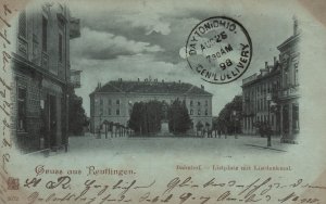 Vintage Postcard Cruds Aus Bahnhof Listplatz Mit Listdenkmal Reutlingen Germany