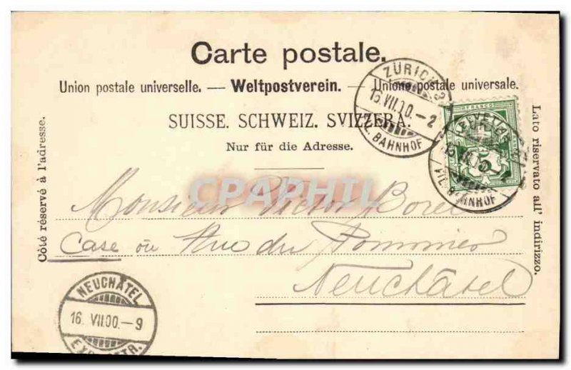 Old Postcard Switzerland Zurich Grossmunster u die Alpen