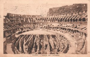 Vintage Postcard Roma Interno Del Colosseo Oval Amphitheatre Rome Italy
